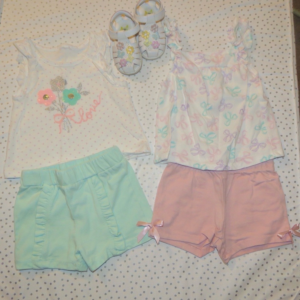 Toddler Girl Sets with Floral and Bow Patterns